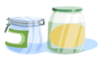 Illustration : bocaux en verre
